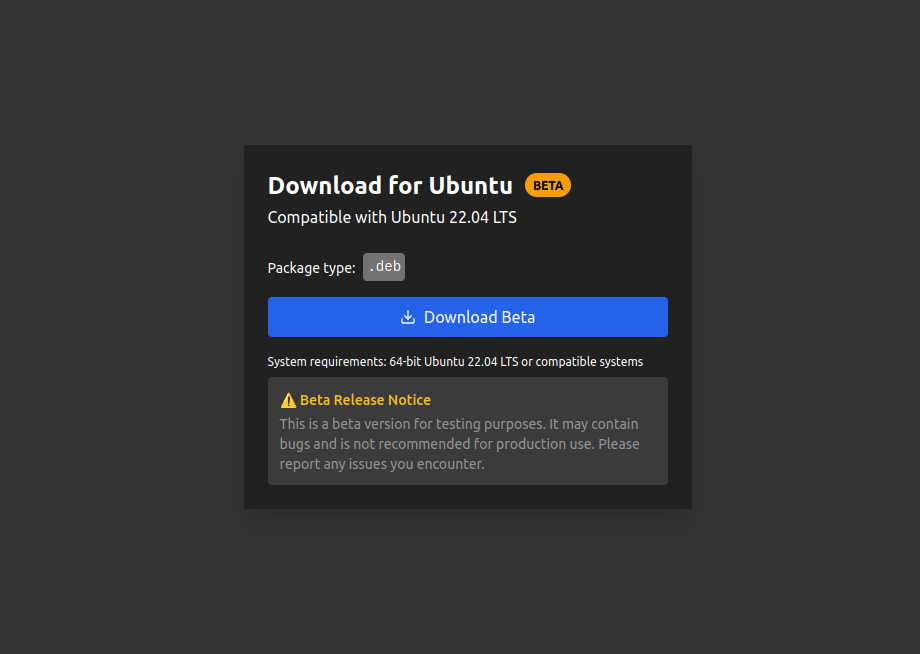 IPG Debian Package Download UI